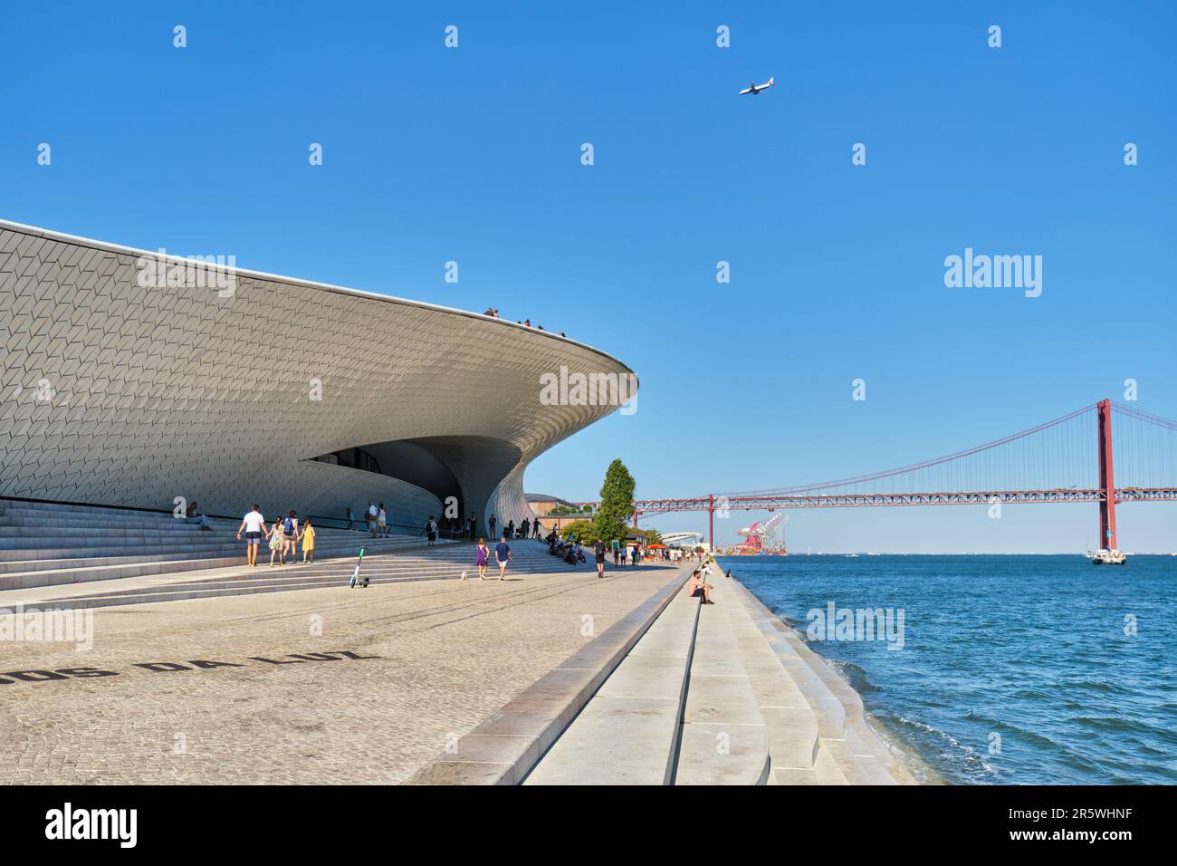 MAAT - Museum of Art, Architecture and Technology is a modern building on a bank of Tagus river in Lisbom, Portugal Stock Photo