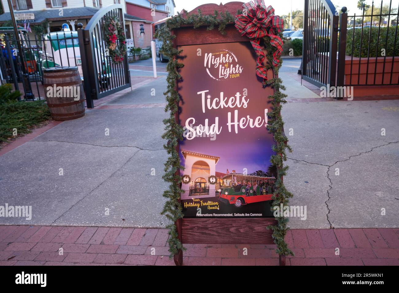 St. Augustine, Florida December 28, 2022 Sign advertising the Old