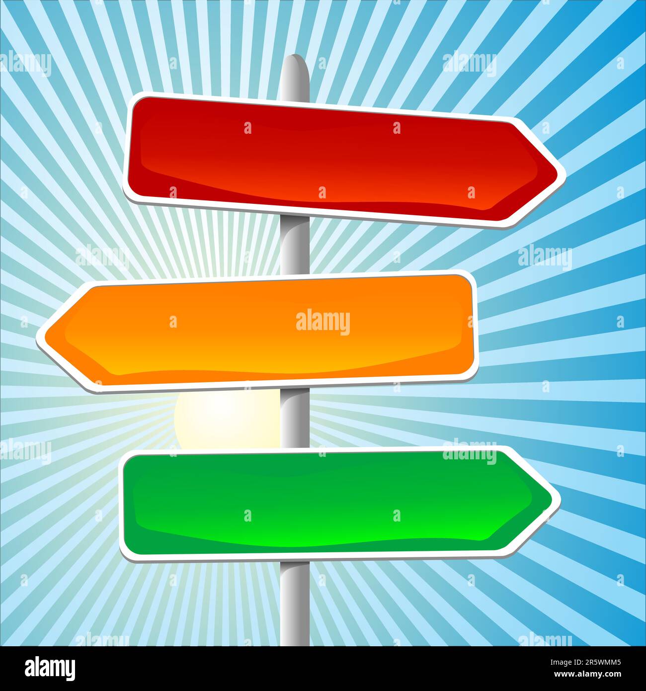 illustration of direction sign. Can be easily changed and/or sized. Each element on it's own layer. Stock Vector