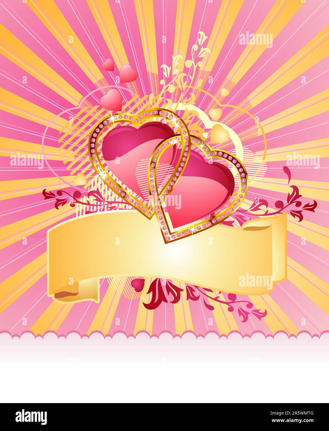 love hearts / with banner and space for your text / valentine / vector ...