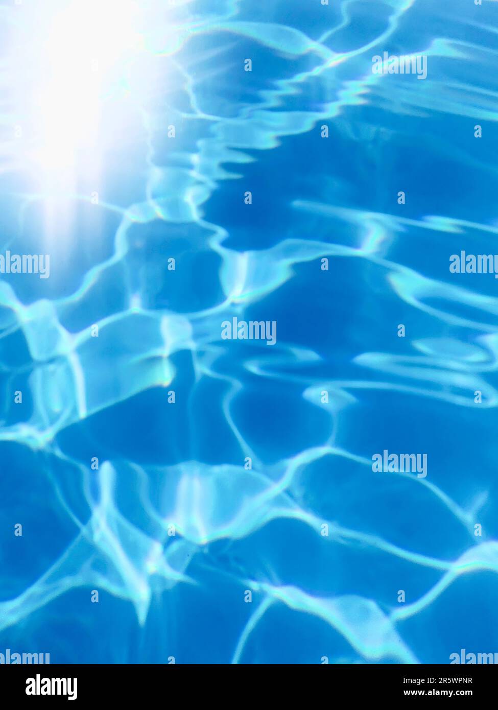 Blue Ripple Water Background, Swimming Pool Water Sun Reflection Stock ...