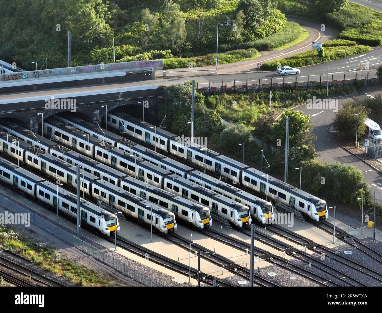 Train running when industrial action was taking place hi-res stock ...