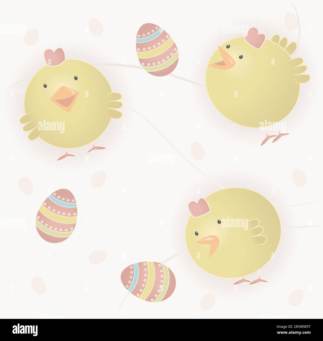 Easter eggs and baby chicks Stock Vector