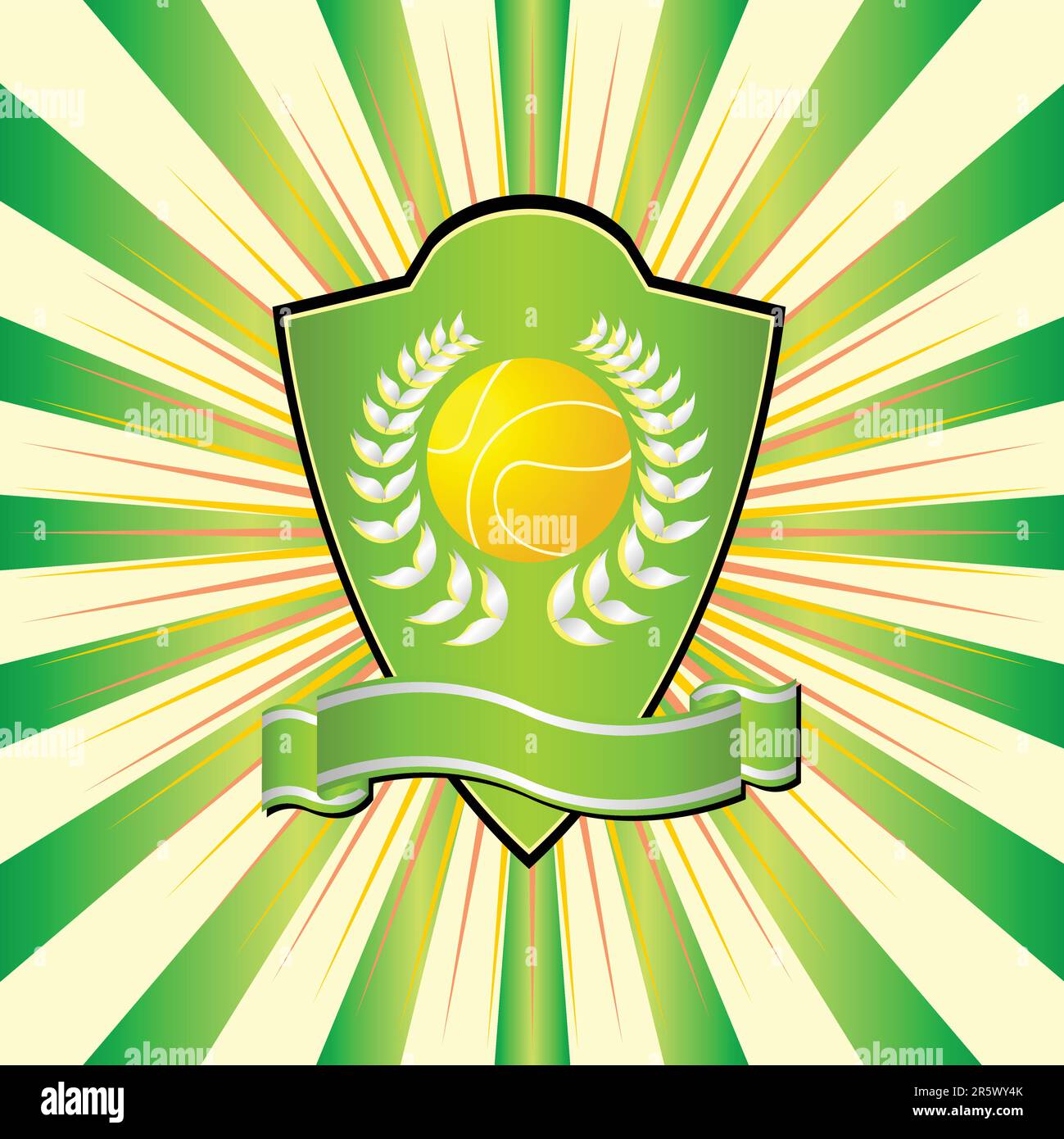 Tennis shield theme over colorful striped background Stock Vector Image ...