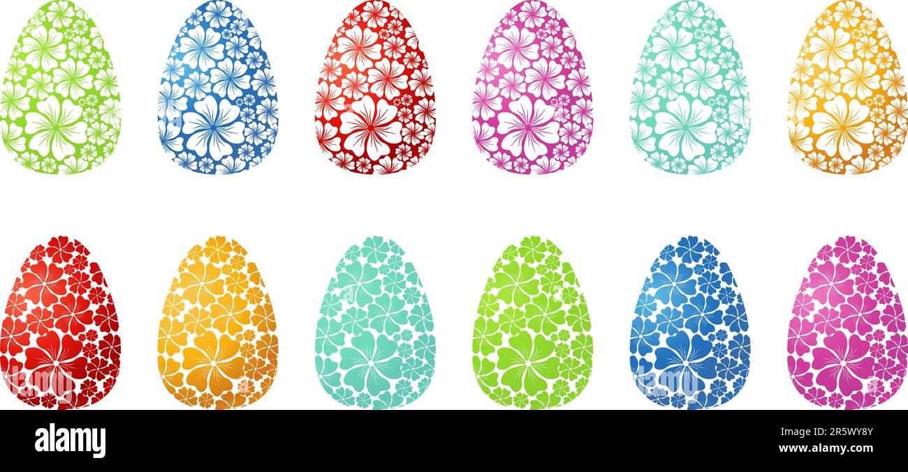 Collection of Easter eggs isolated on white background / vector Stock ...