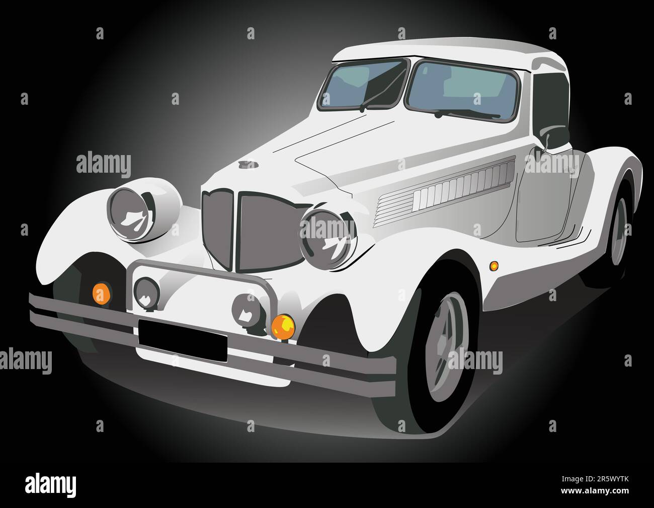 Vector illustration wite vintage retro car isolated Stock Vector