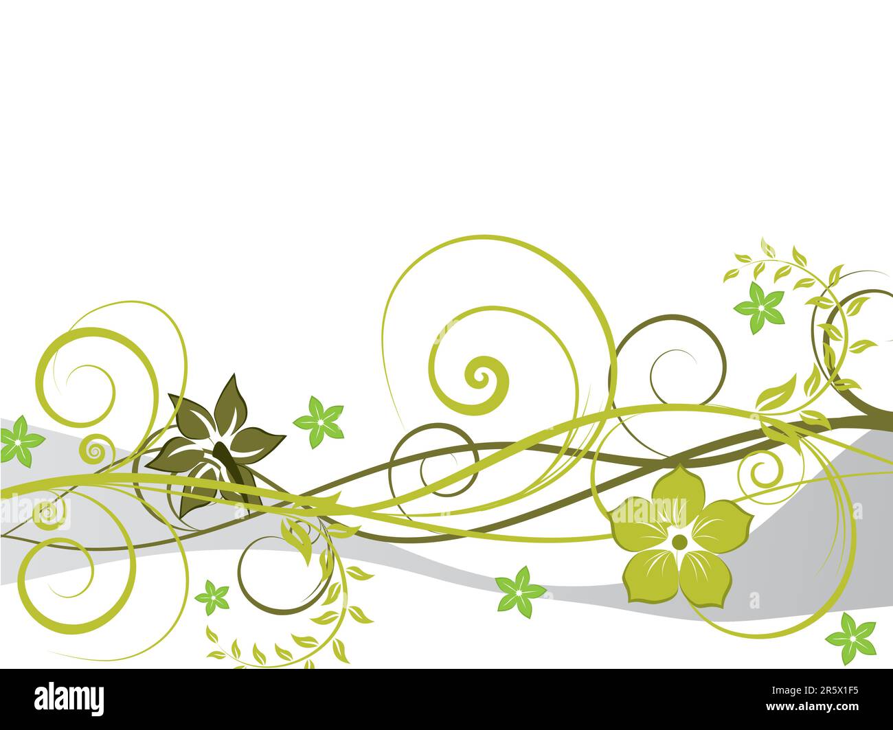 Floral vector background with leaves and flowers Stock Vector Image ...