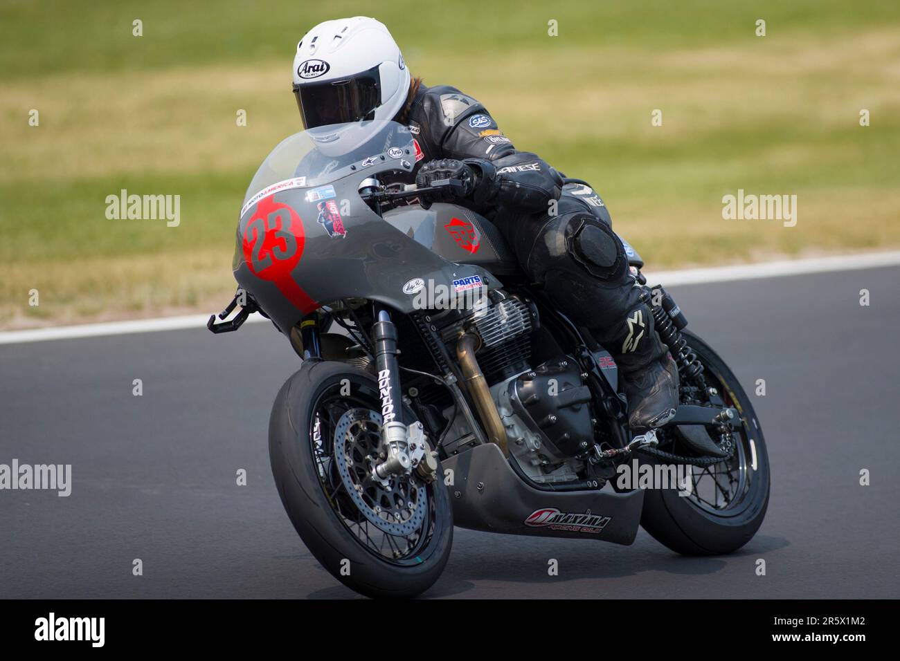 June 04, 2023: Elkhart Lake, WI - Royal Enfield rider #23 Jessica ...