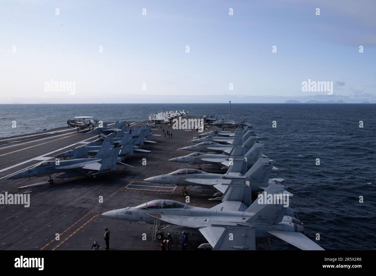 The world's largest aircraft carrier USS Gerald R. Ford transits the ...