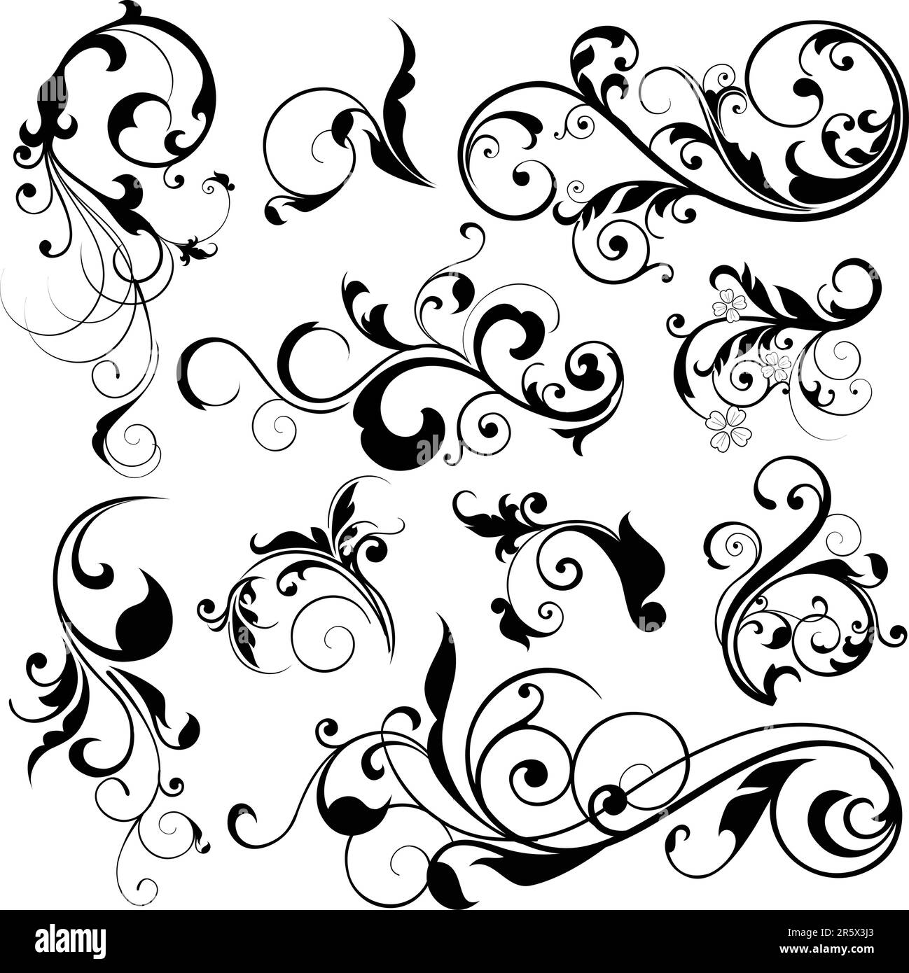 illustration-drawing-of-floral-design-elements-stock-vector-image-art