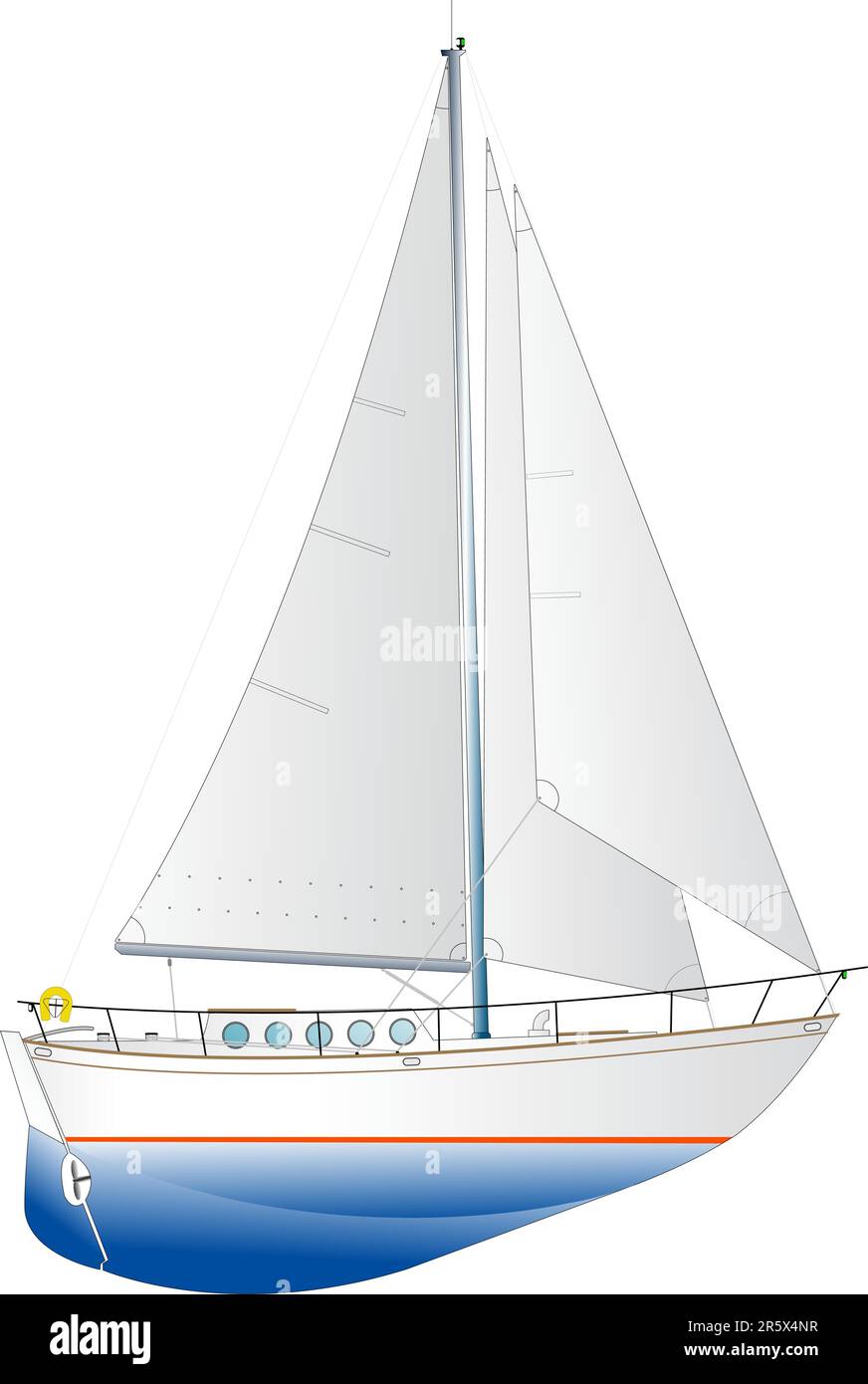 vector illustration of a classic sailing yacht Stock Vector Image & Art ...