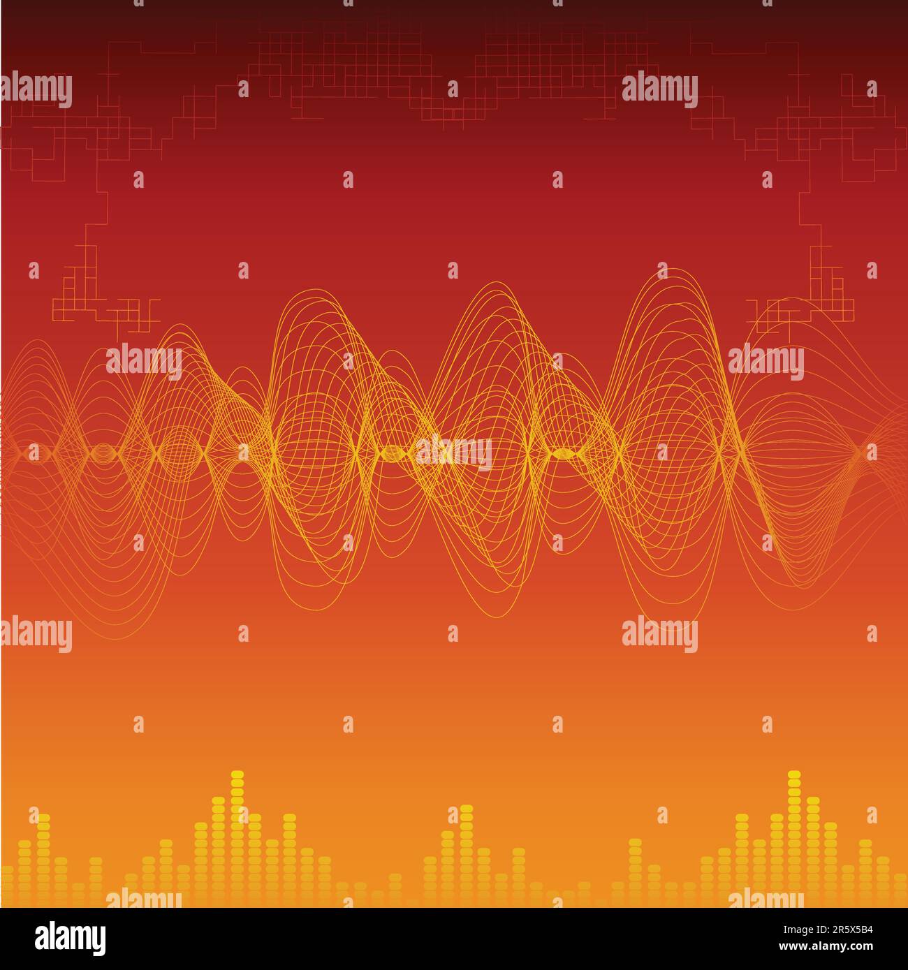 Vector background illustration of sound waves and equalizer Stock ...