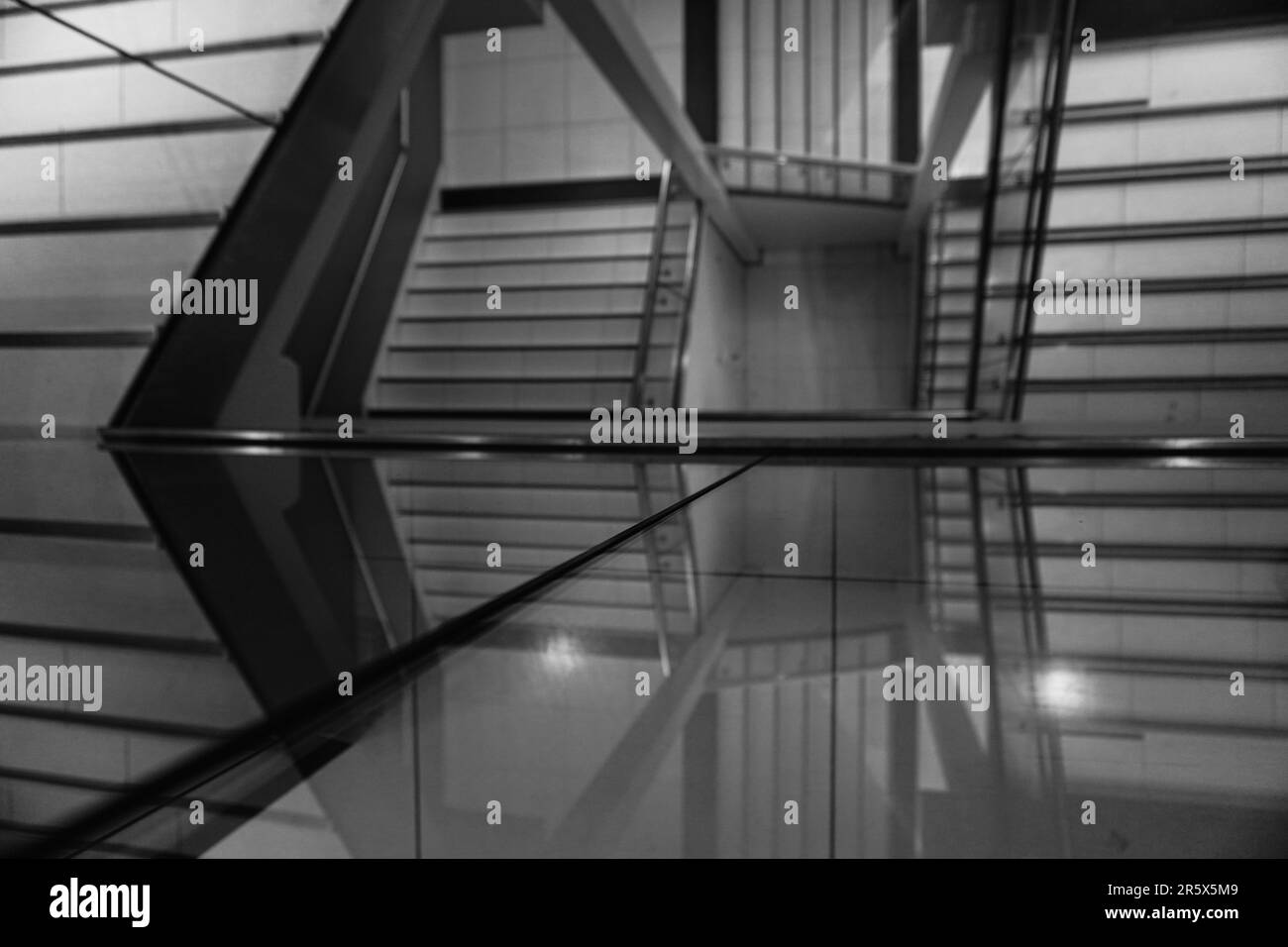Grey and white staircase Black and White Stock Photos & Images - Alamy