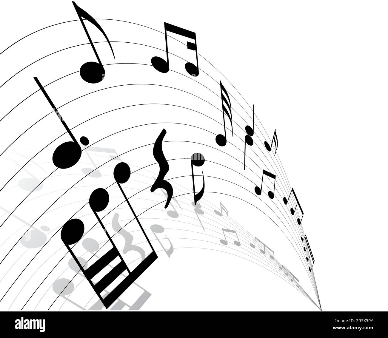 Musical Line Picture Musical notes background with lines. Vector illustration Stock Vector ...