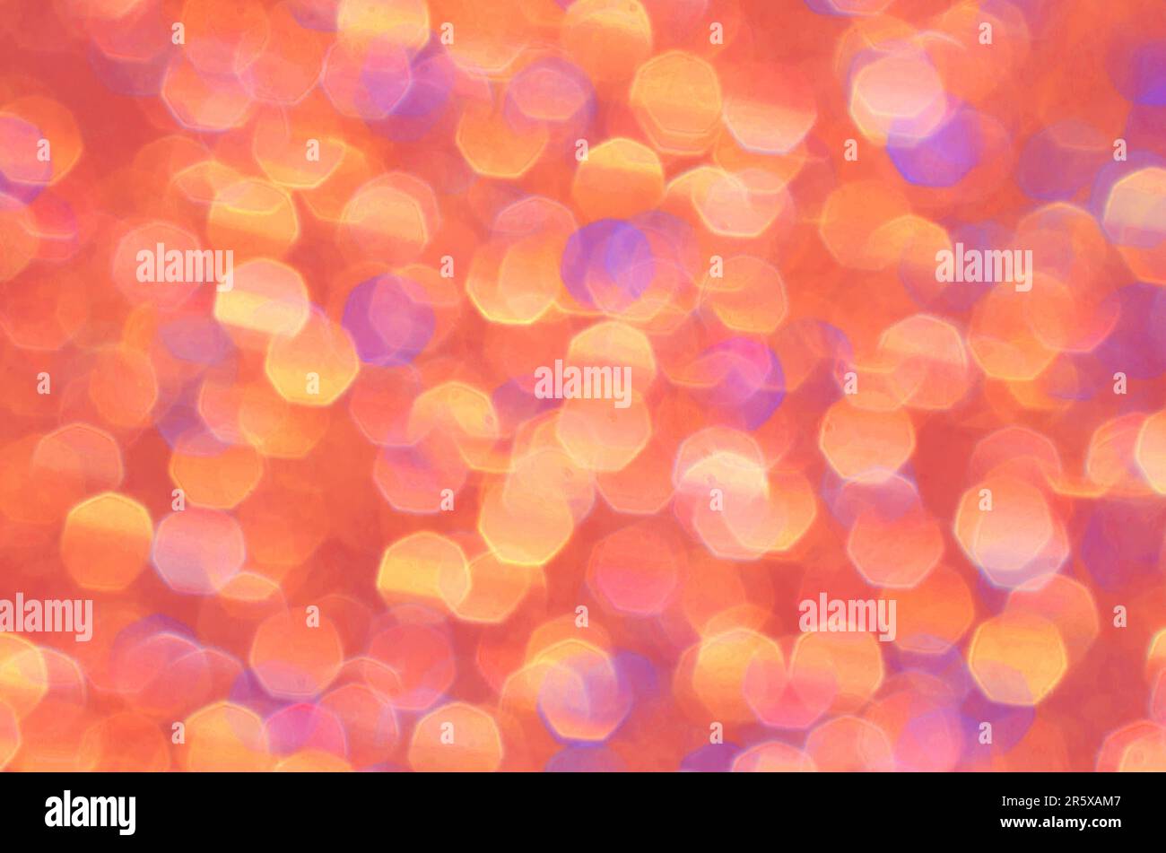 Orange, yellow, gold and purple abstract background. Bright sparkle and glow of brilliant color for festive backdrop. Beautiful pastel pattern, cheerf Stock Photo