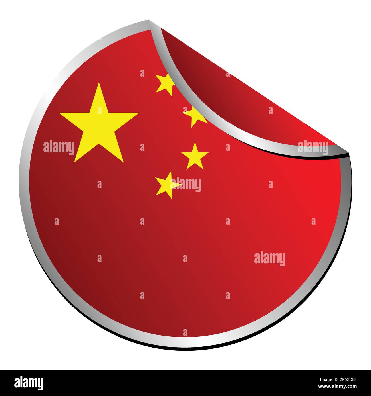 Conceptual chinese sticker isolated over white background Stock Vector