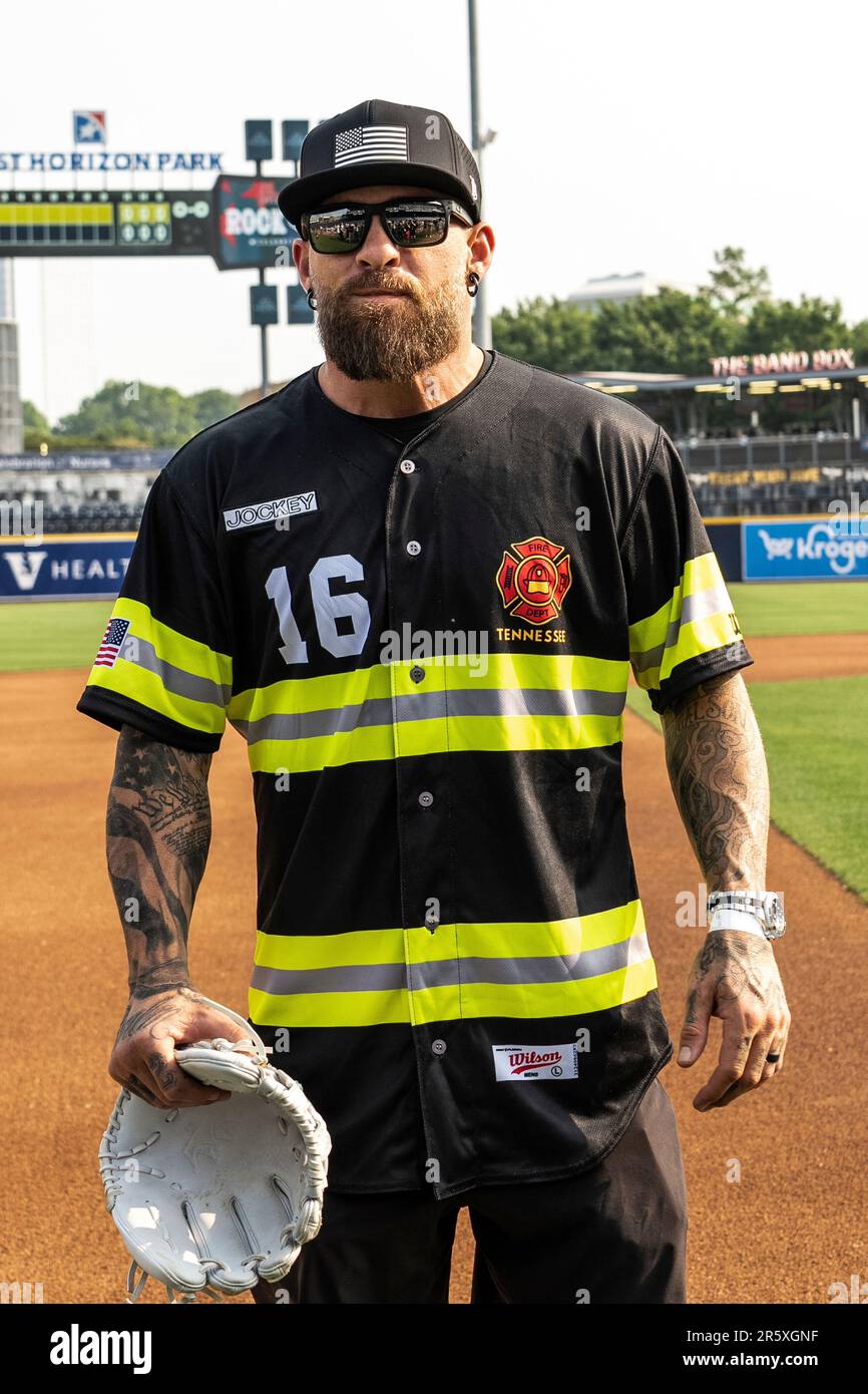 Brantley Gilbert is seen at the Rock 'N Jock Celebrity Softball Game