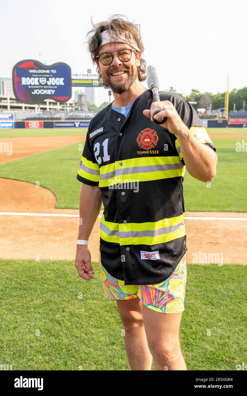 Jason Crabb is seen at the Rock 'N Jock Celebrity Softball Game during