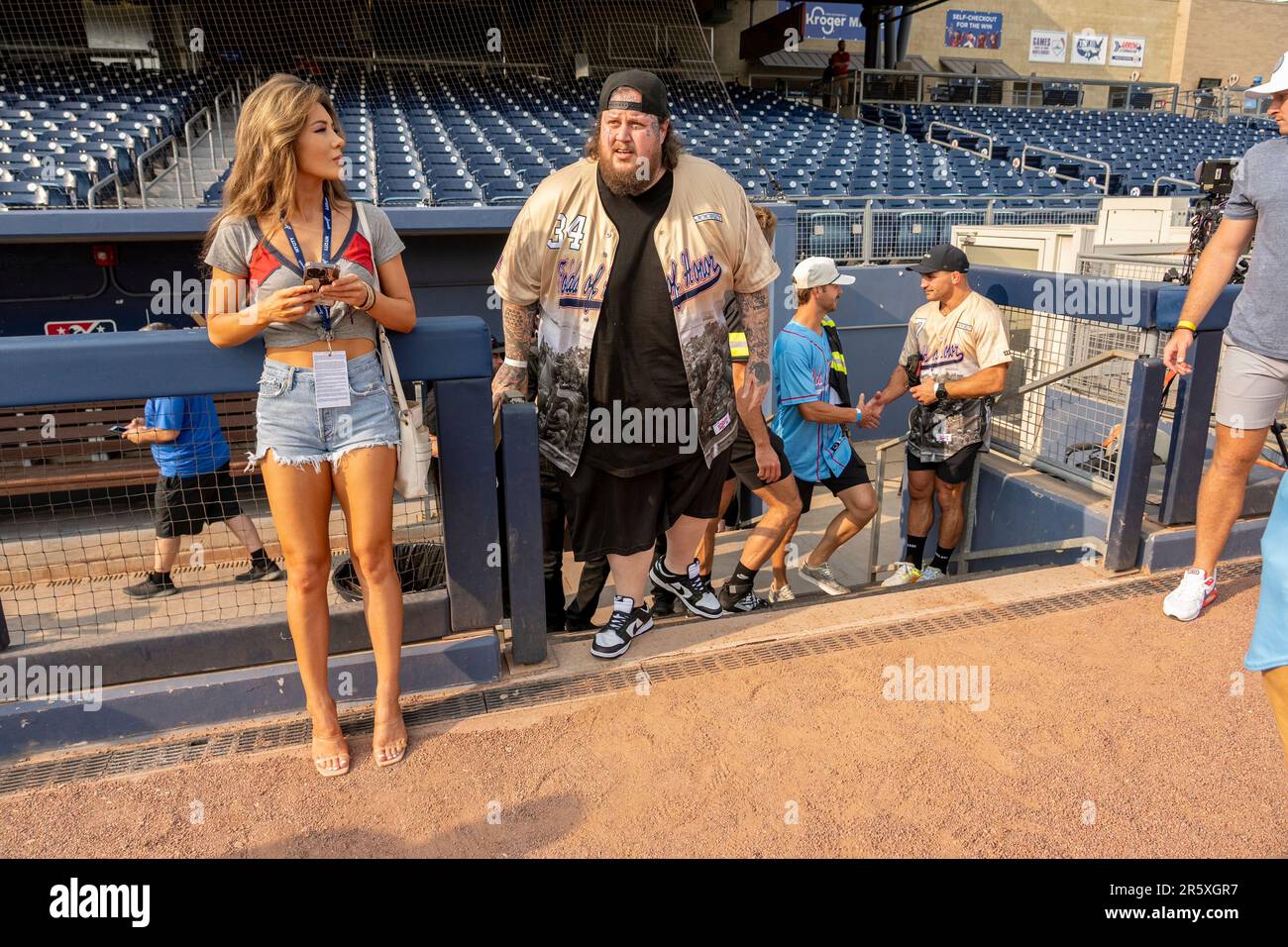 Jelly Roll is seen at the Rock 'N Jock Celebrity Softball Game during