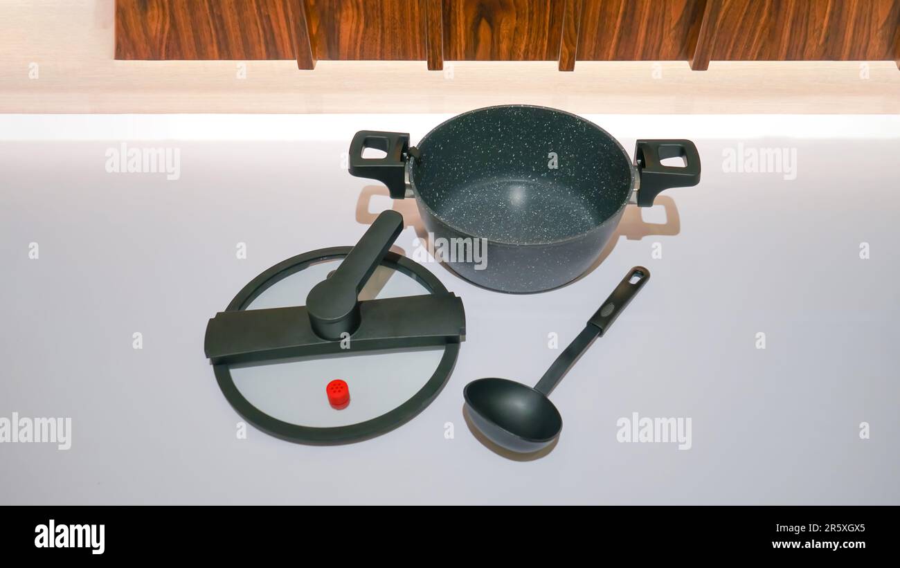 The Gray Granite NonStick Cooking Pot is a durable and efficient