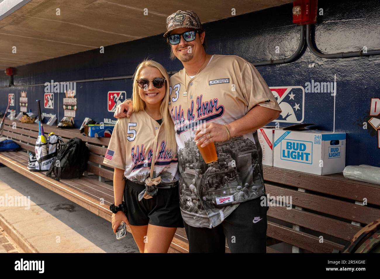 RaeLynn, left, and HARDY are seen at the Rock 'N Jock Celebrity