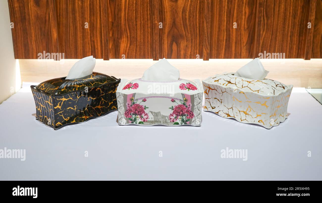 These ceramic tissue holders come in a variety of beautiful patterns to