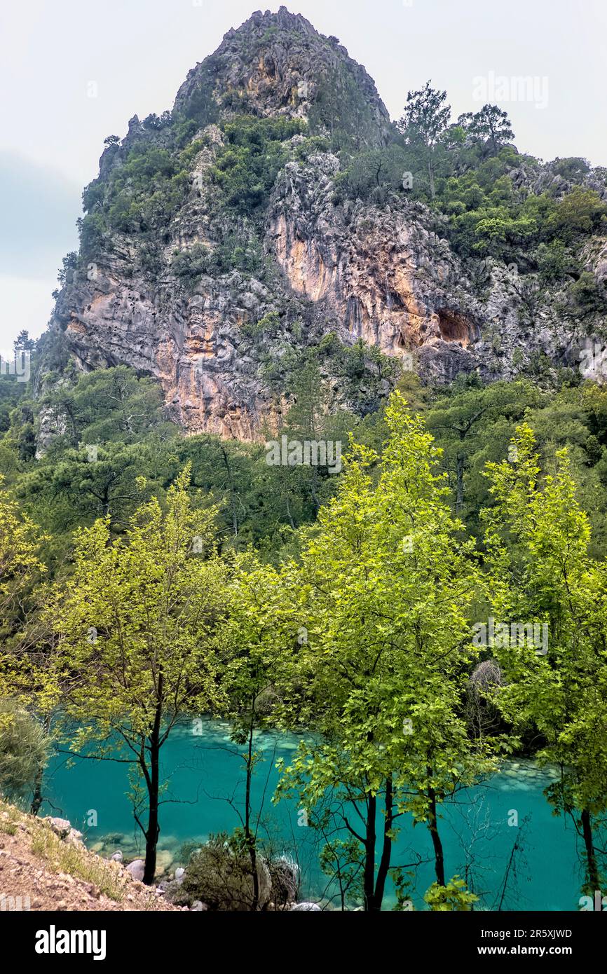 Turquoise water in the Göynük Canyon, Lycian Way, Goynuk, Turkey Stock Photo