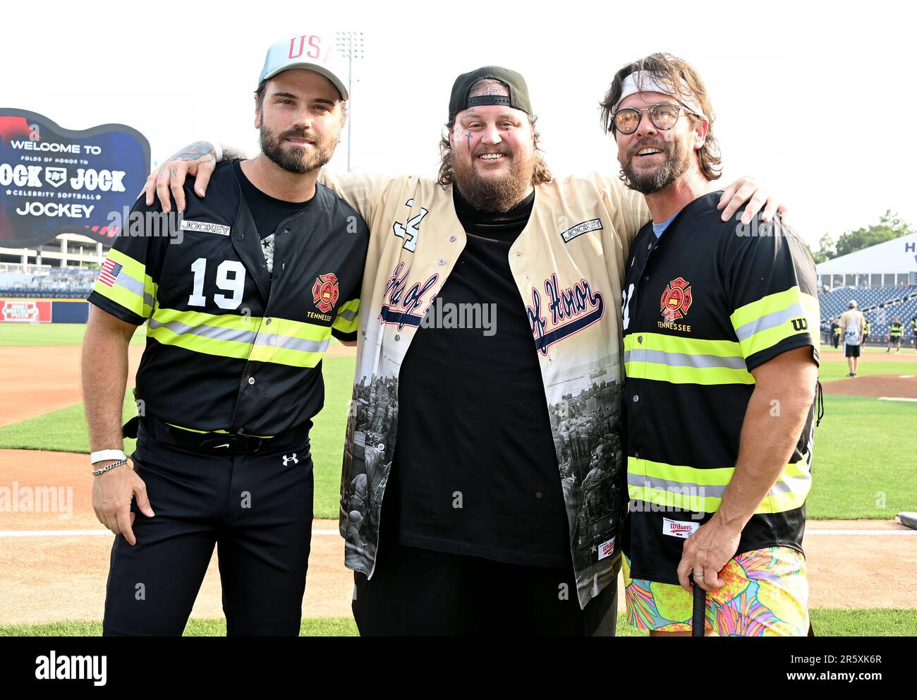 Nashville, USA. 05th June, 2023. Chuck Wick, Jelly Roll and Jason Crabb