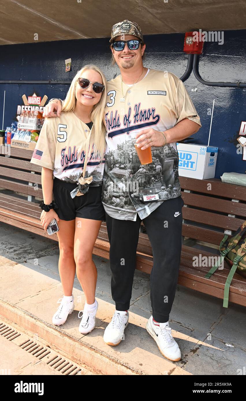 Nashville, USA. 05th June, 2023. RaeLynn and Hardy on the field at the