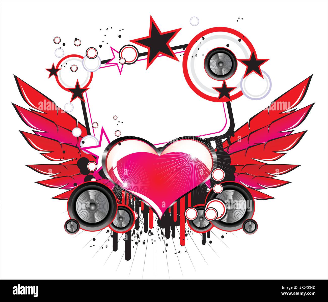 Abstract Love and Music Background Stock Vector
