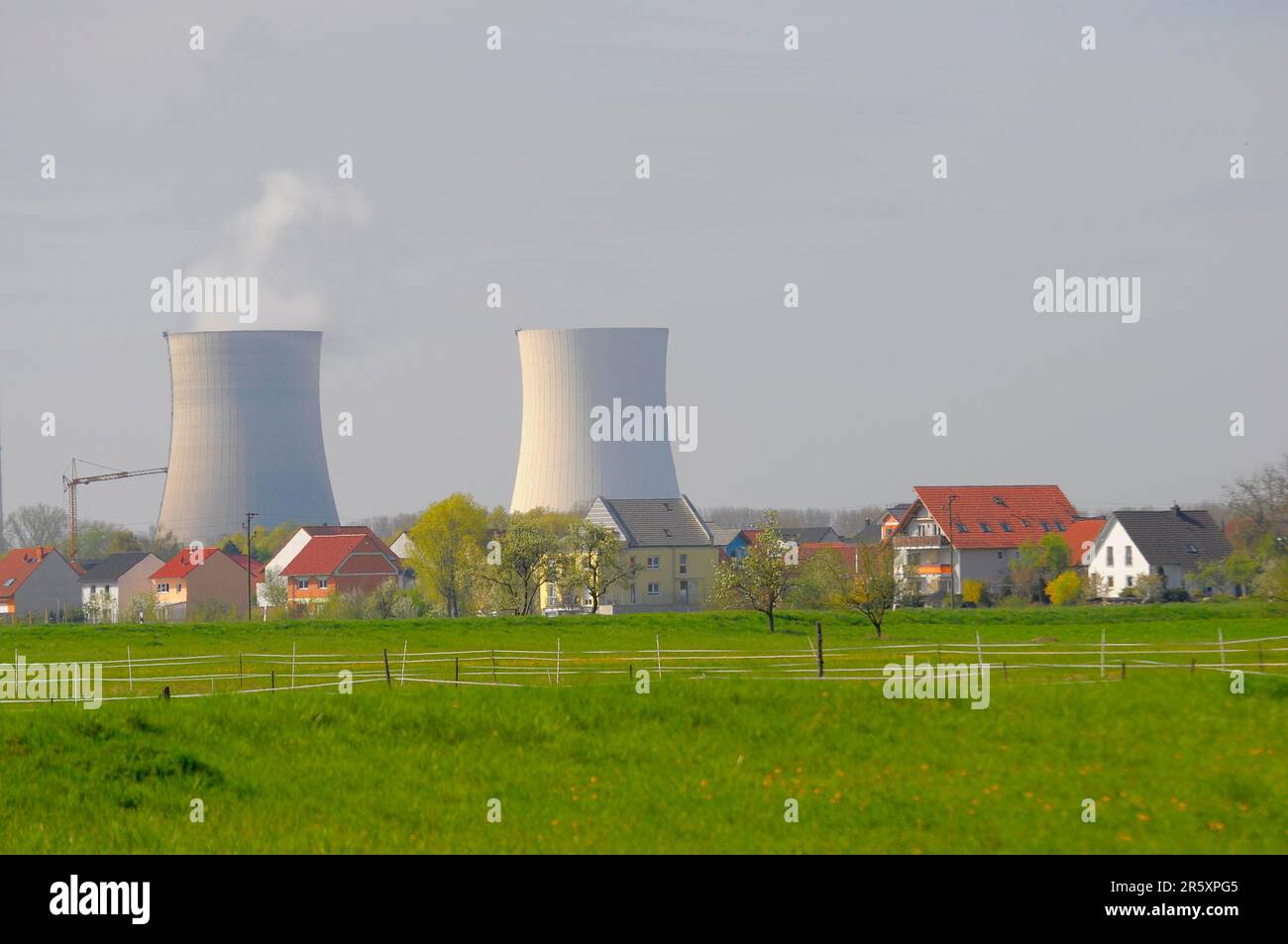 Nuclear power plant Philipsburg after shutdown cooling tower houses