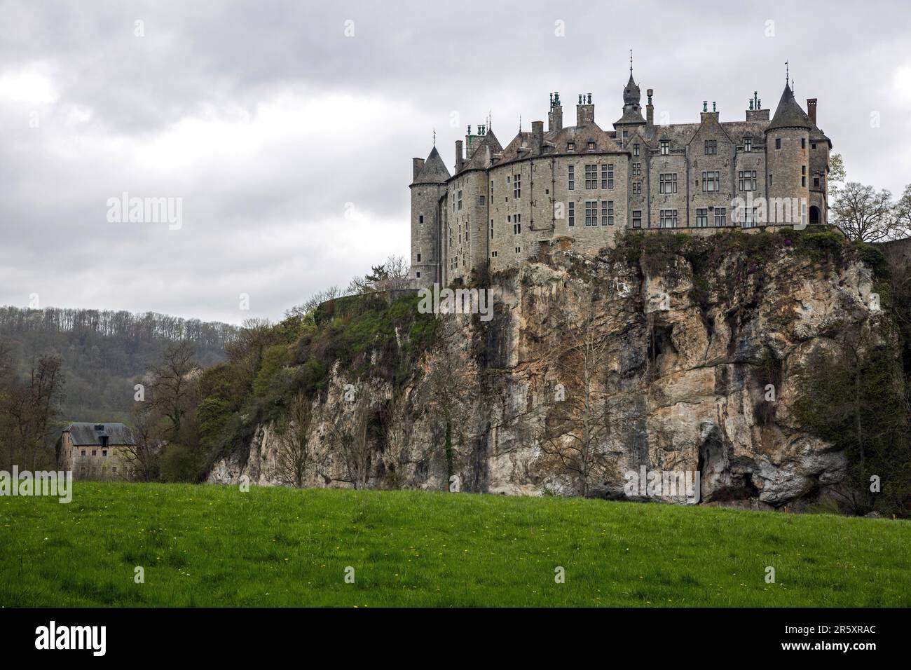 Castle, Chateau de Walzin, Province of Namur, Dinant Region, Belgium Stock Photo