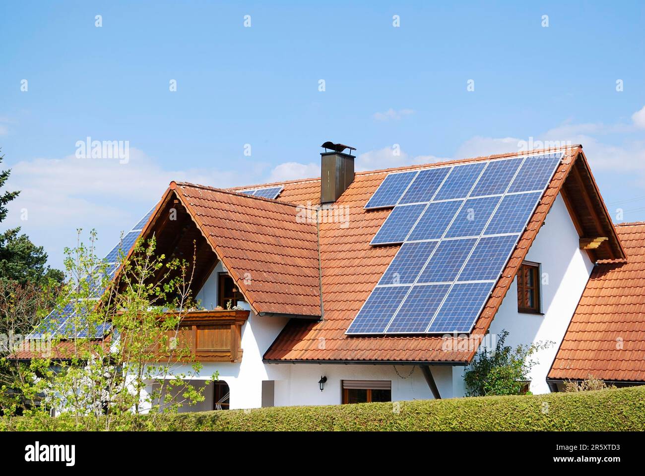 Residential house with photovoltaic installation Stock Photo