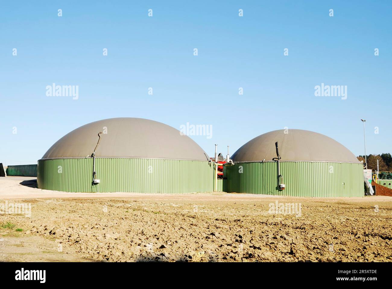 Renewable energy with biogas production Stock Photo