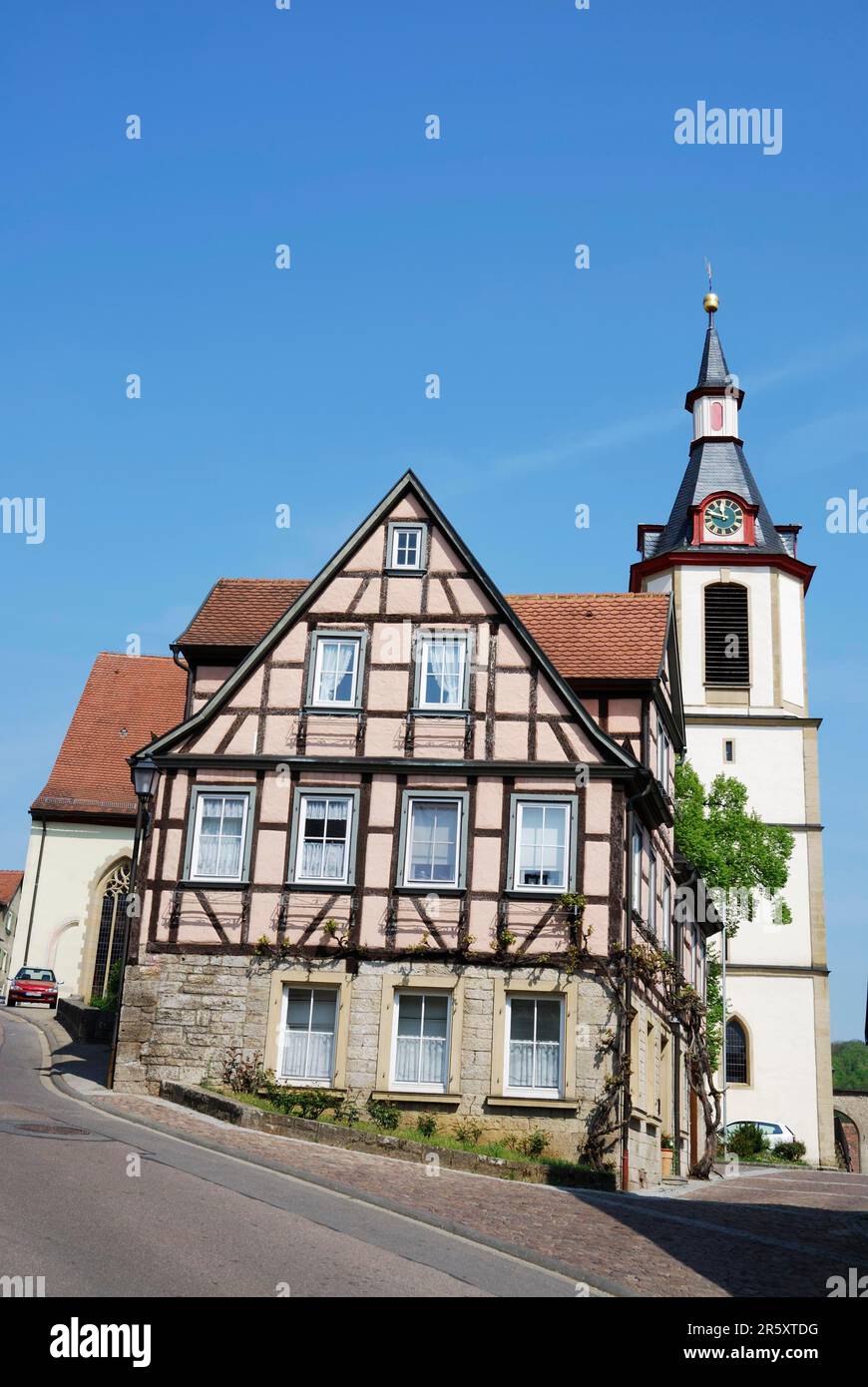 Halftimbered house in Creglingen (Franconia) (Germany) Stock Photo