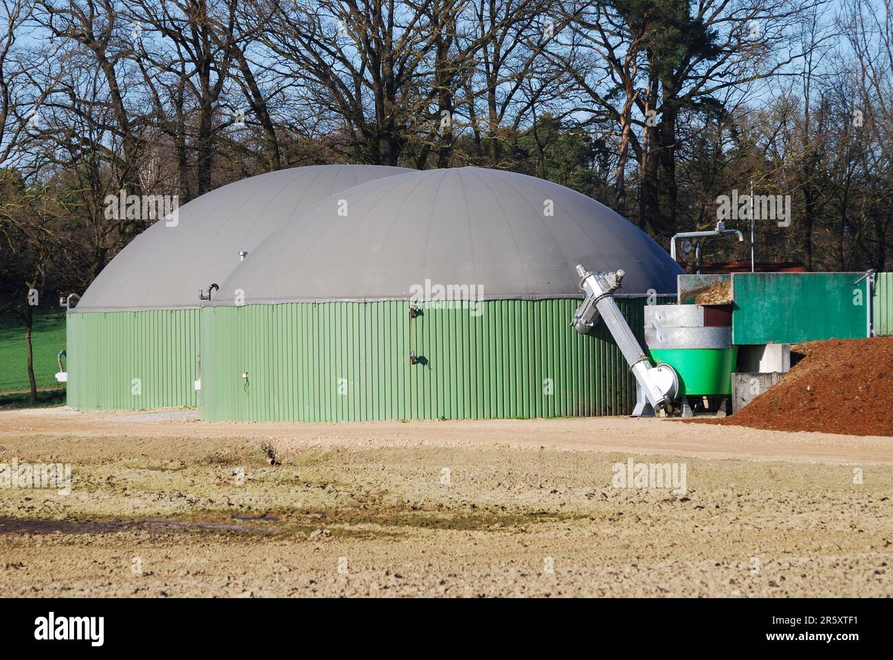 Renewable energy with biogas production Stock Photo