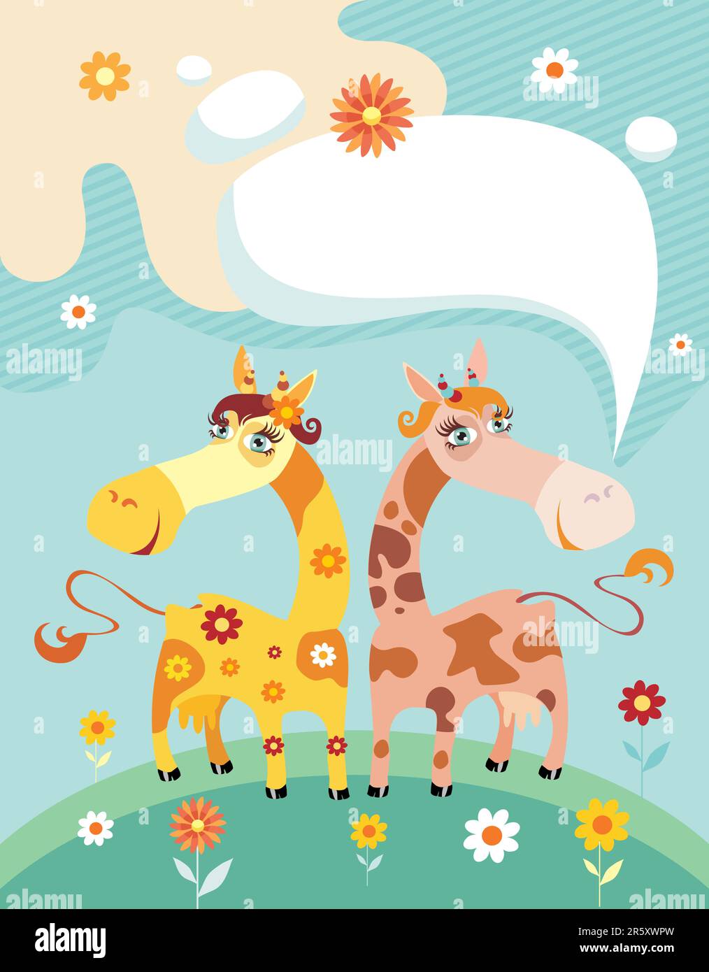 vector illustration of a funny cow Stock Vector