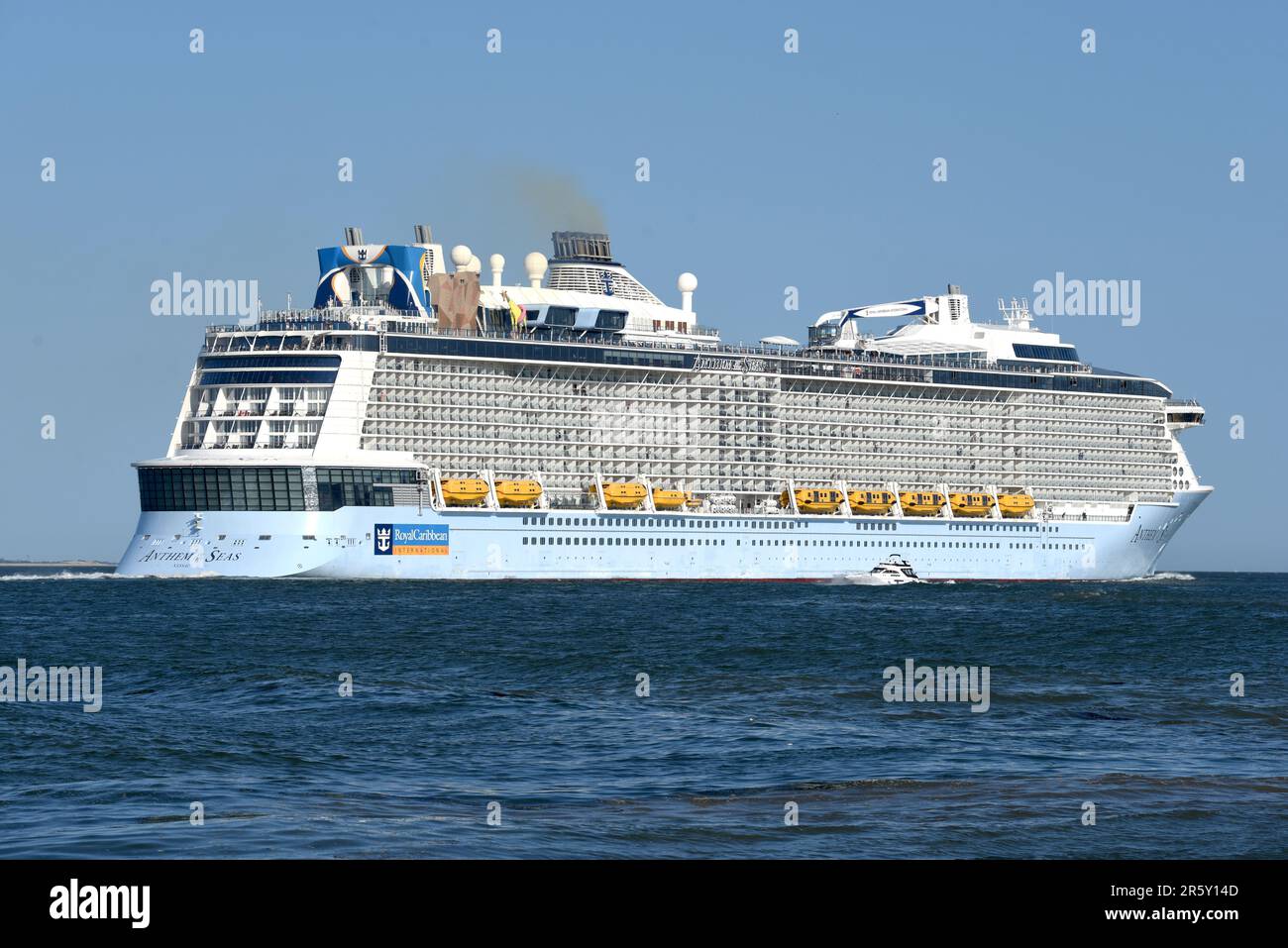 Anthem of The Seas is a colossal cruise ship operated by Royal Caribbean International and is the world’s third largest cruise ship with a length of 3 Stock Photo