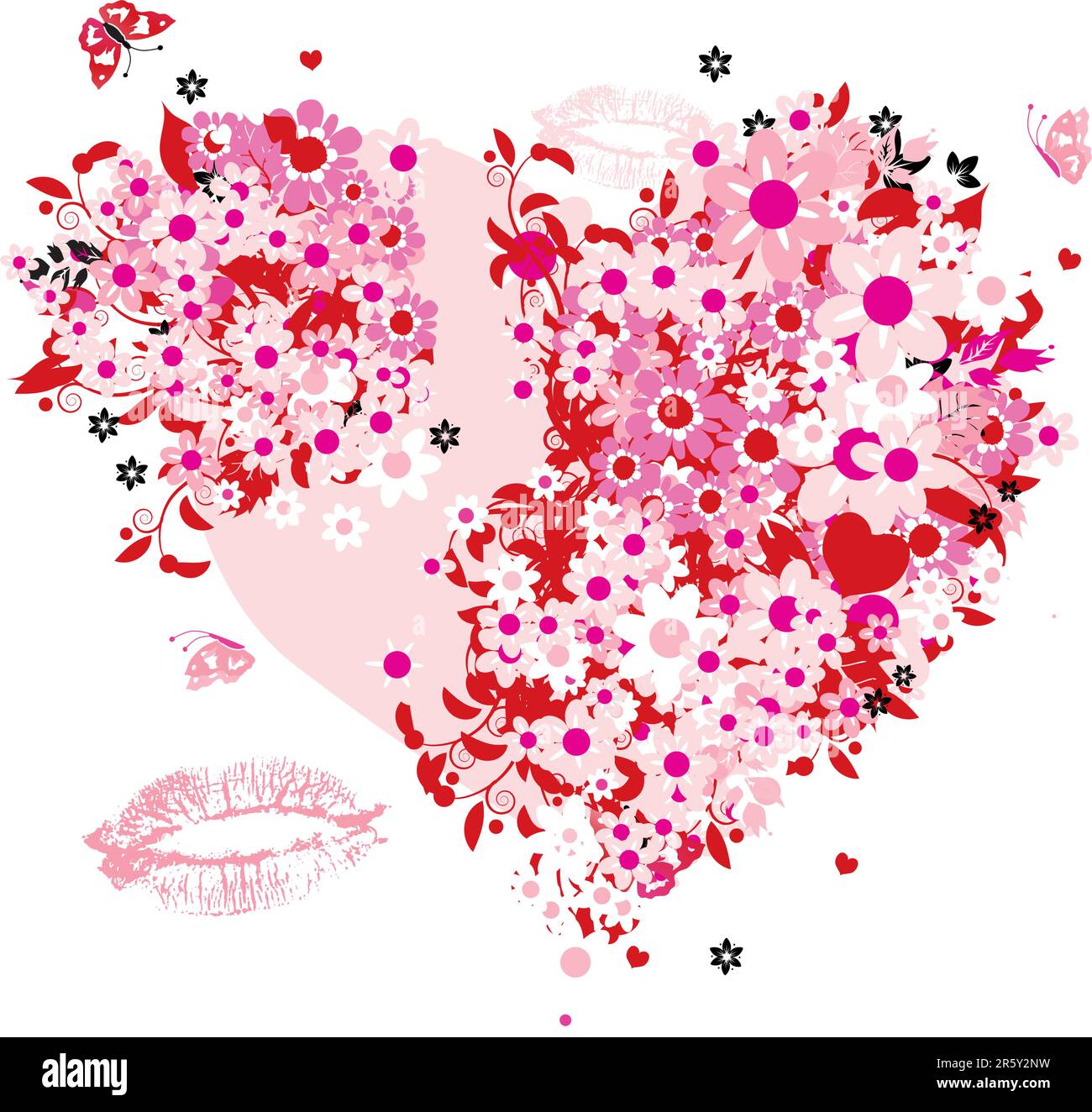 Floral heart shape Stock Vector Image & Art - Alamy