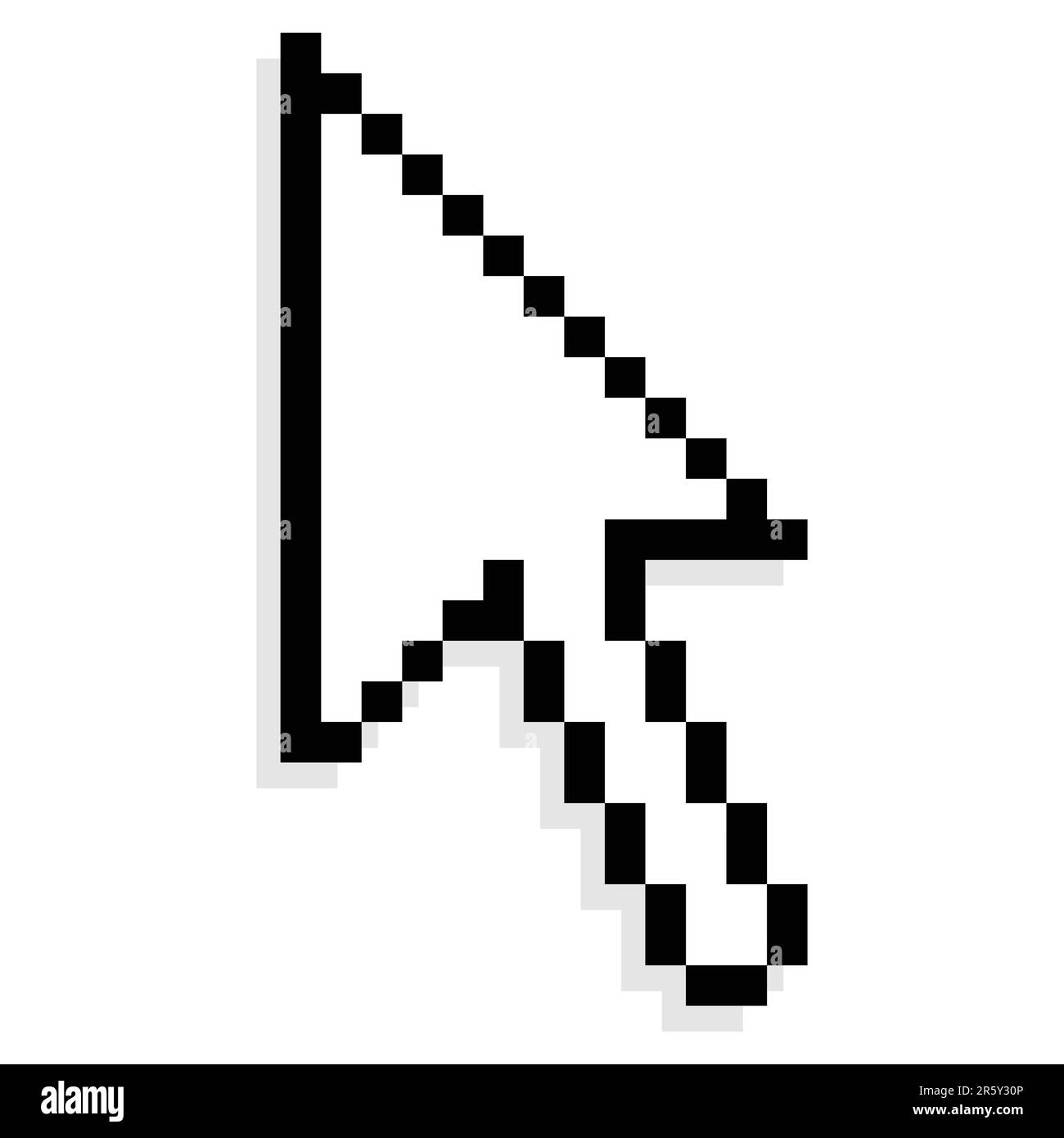 Large computer mouse pointer isolated over white background Stock ...