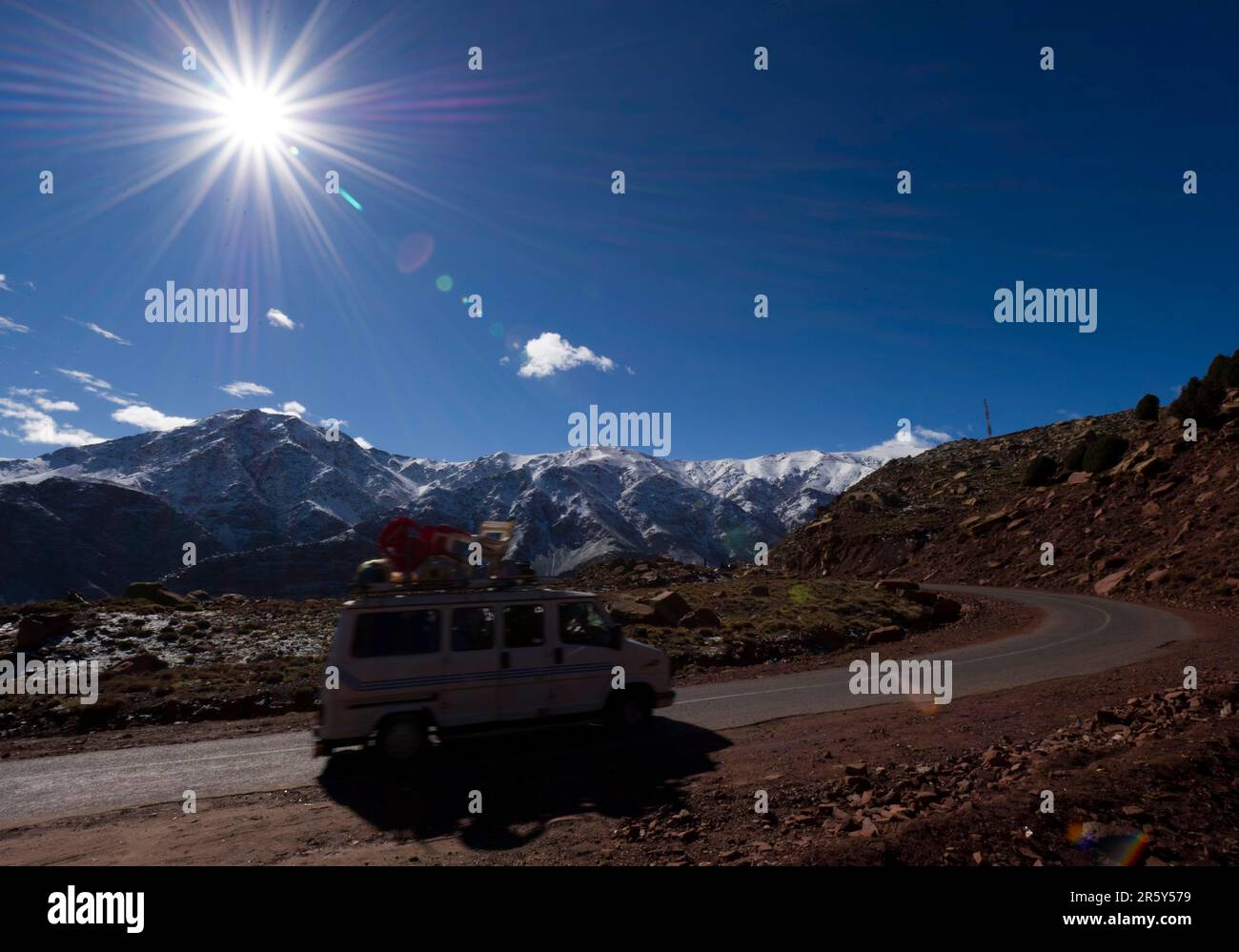 Morocco, Road, High Atlas Stock Photo