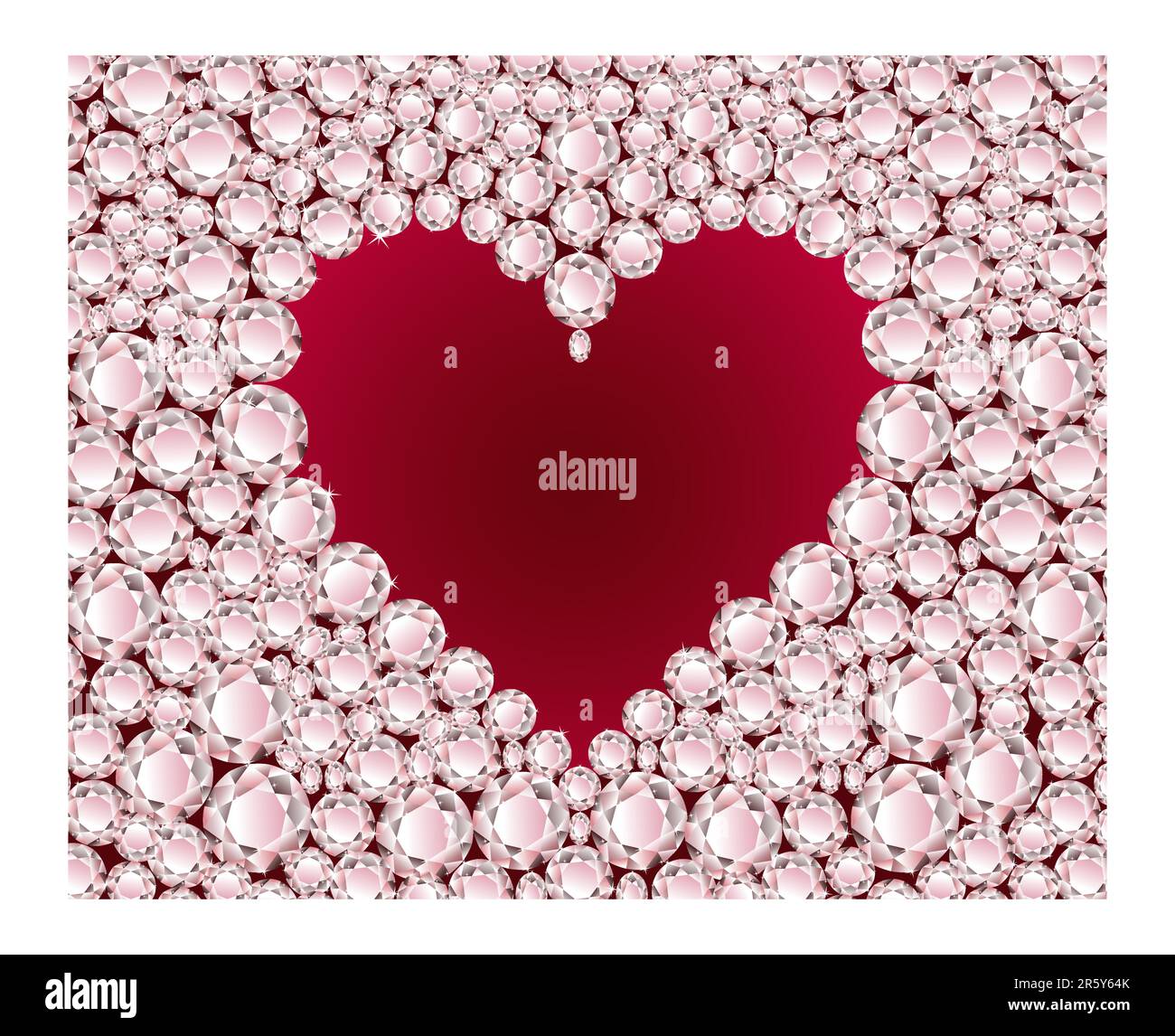 Vector red heart on shiny diamond background Stock Vector Image & Art ...