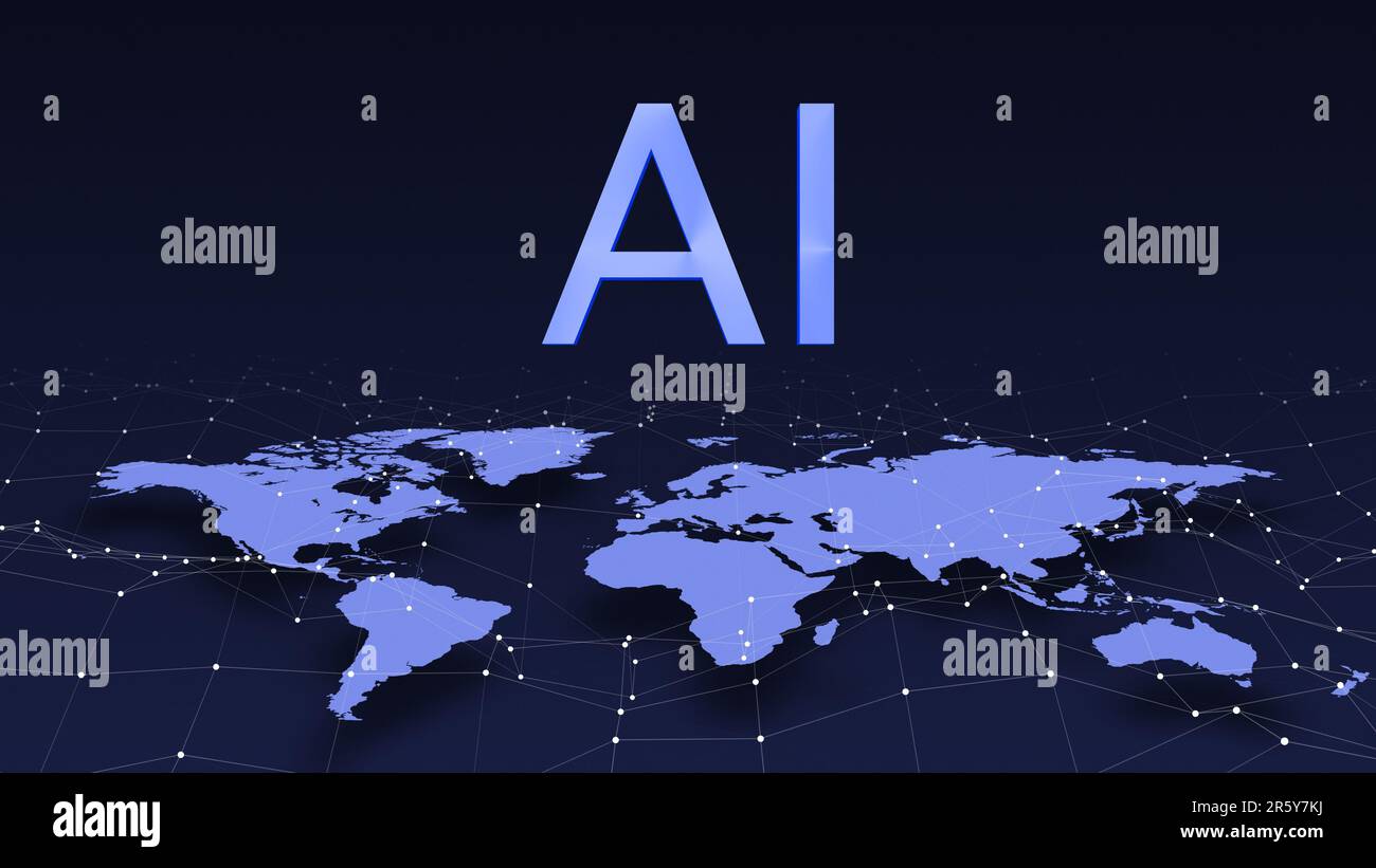 AI Globalization concept with world connection Stock Photo