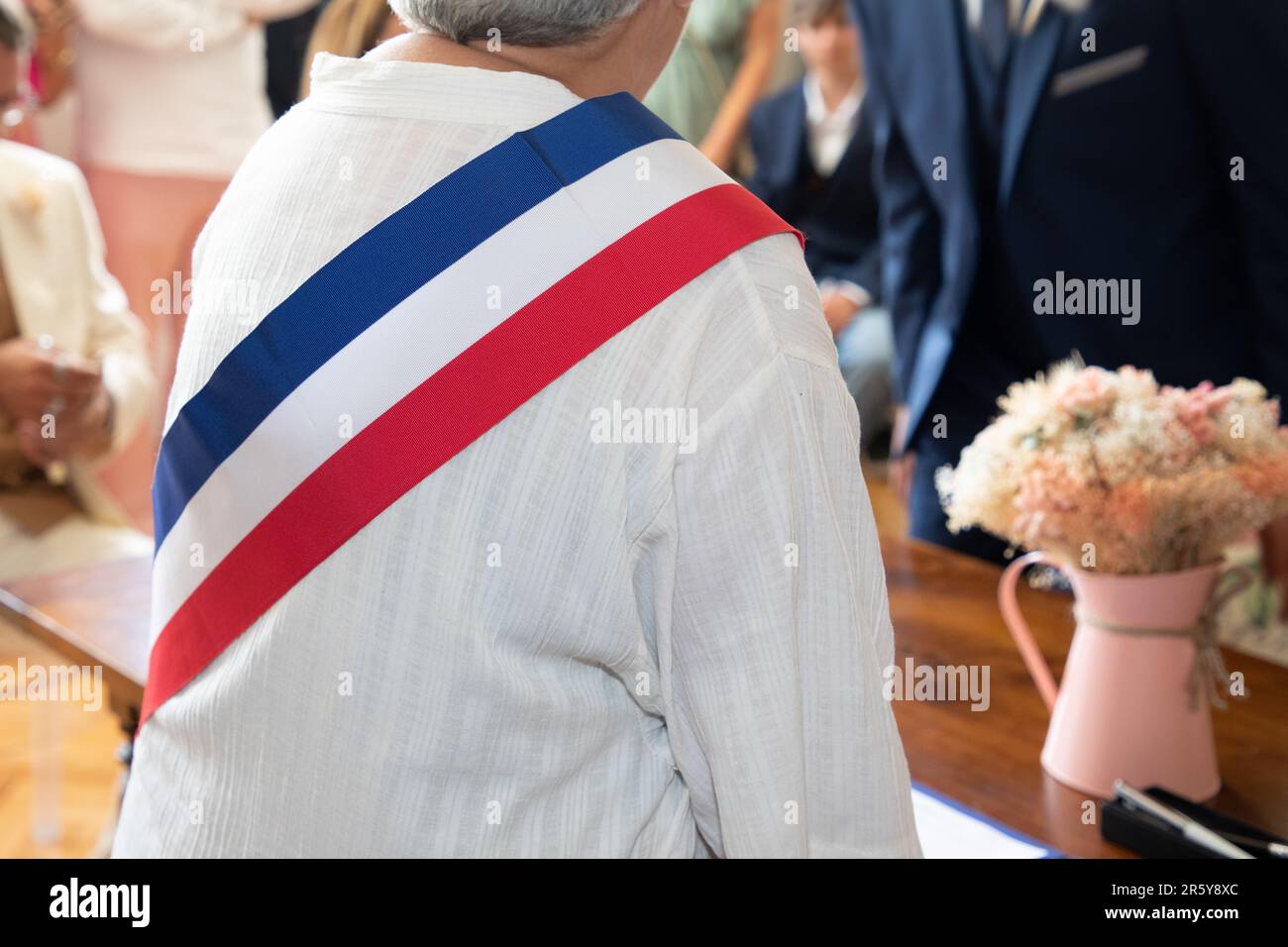 french town mayor woman during official celebration in city hall Stock  Photo - Alamy