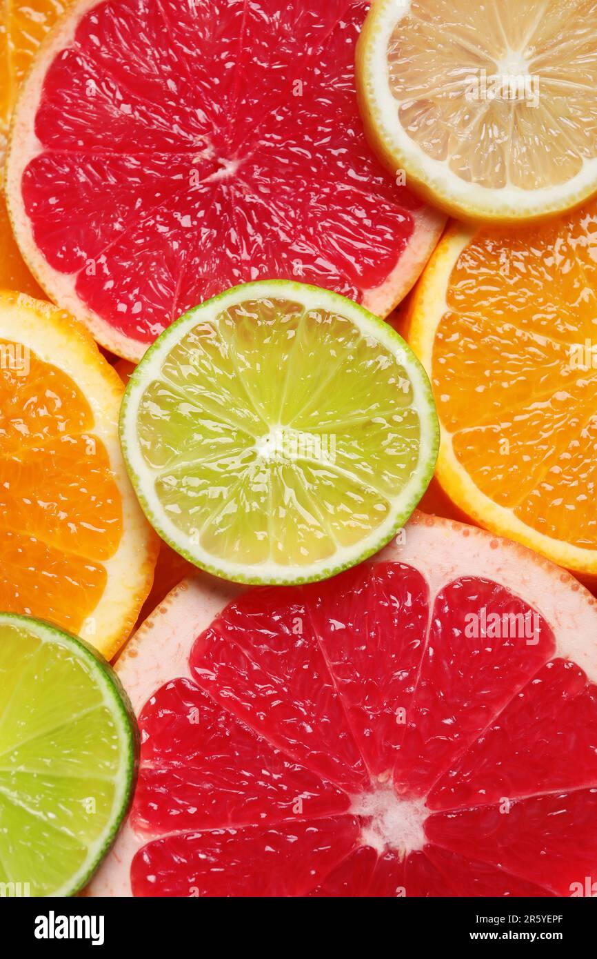 Slices different citrus fruits hi-res stock photography and images - Alamy