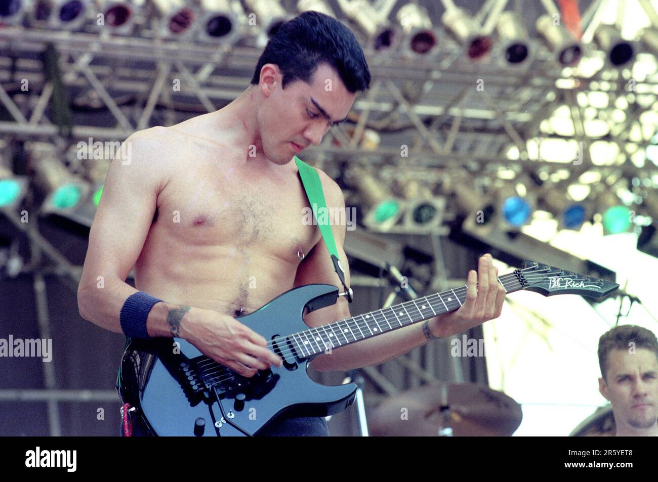 Milan Italy 19940708 Rob Echeverria guitarist of Helmet band during