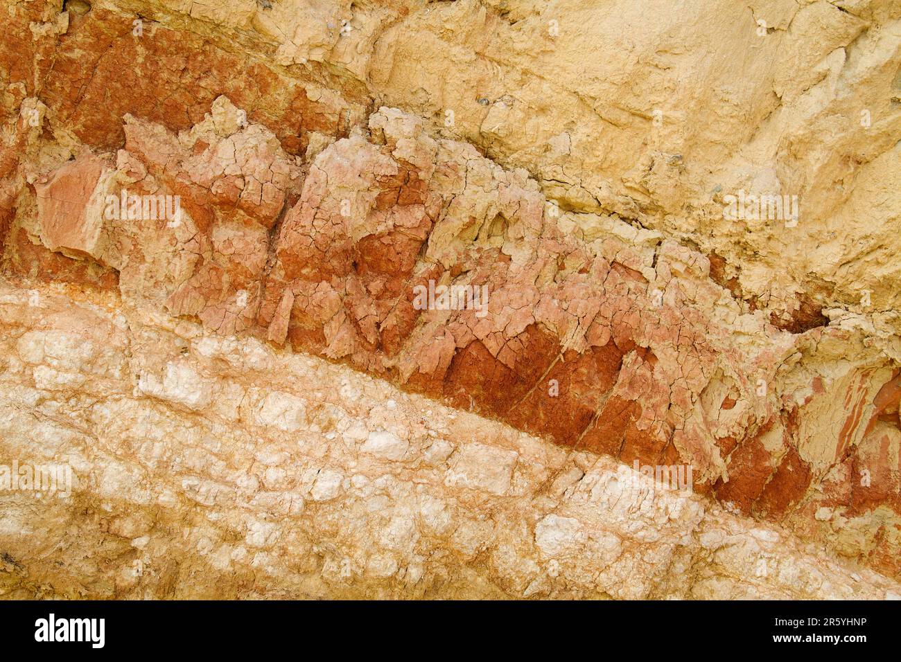Diagonal layers of limestone and sandstone Stock Photo