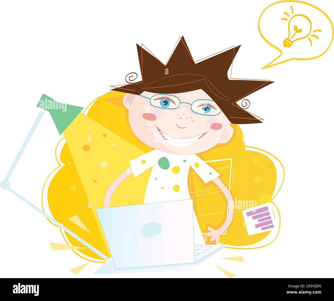 Designer got right now perfect idea! Art vector Illustration. See similar pictures in my portfolio! Stock Vector