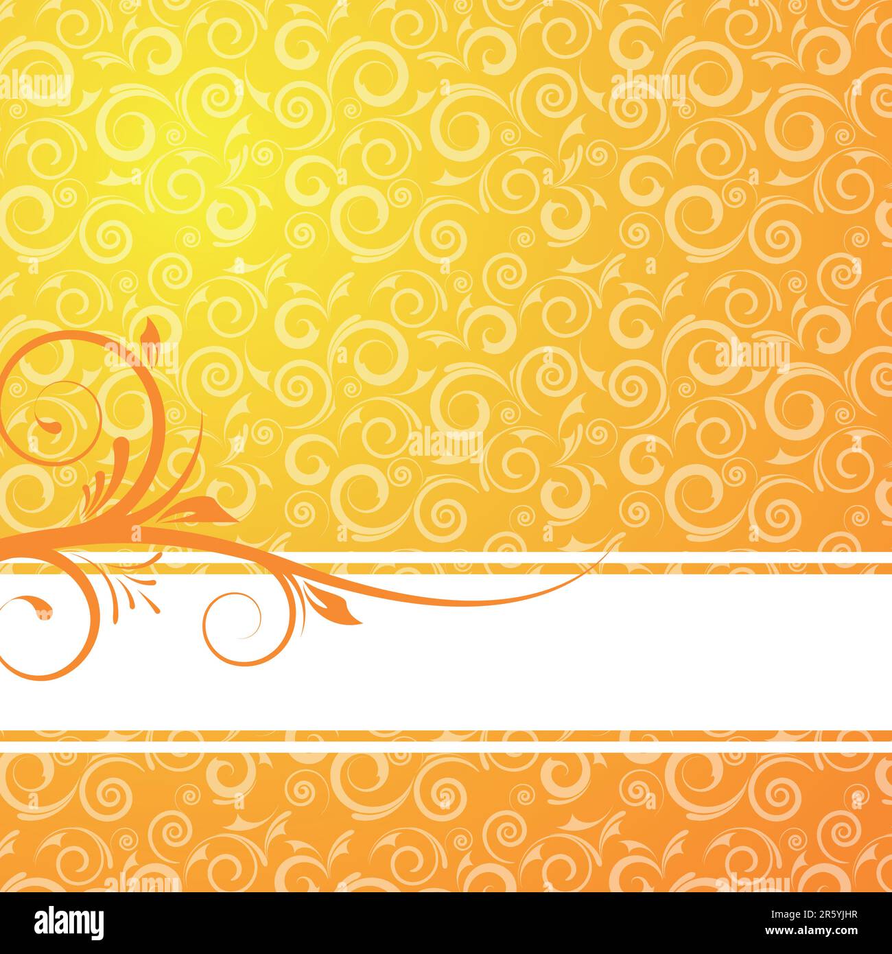orange/yellow floral background for design with text area Stock Vector