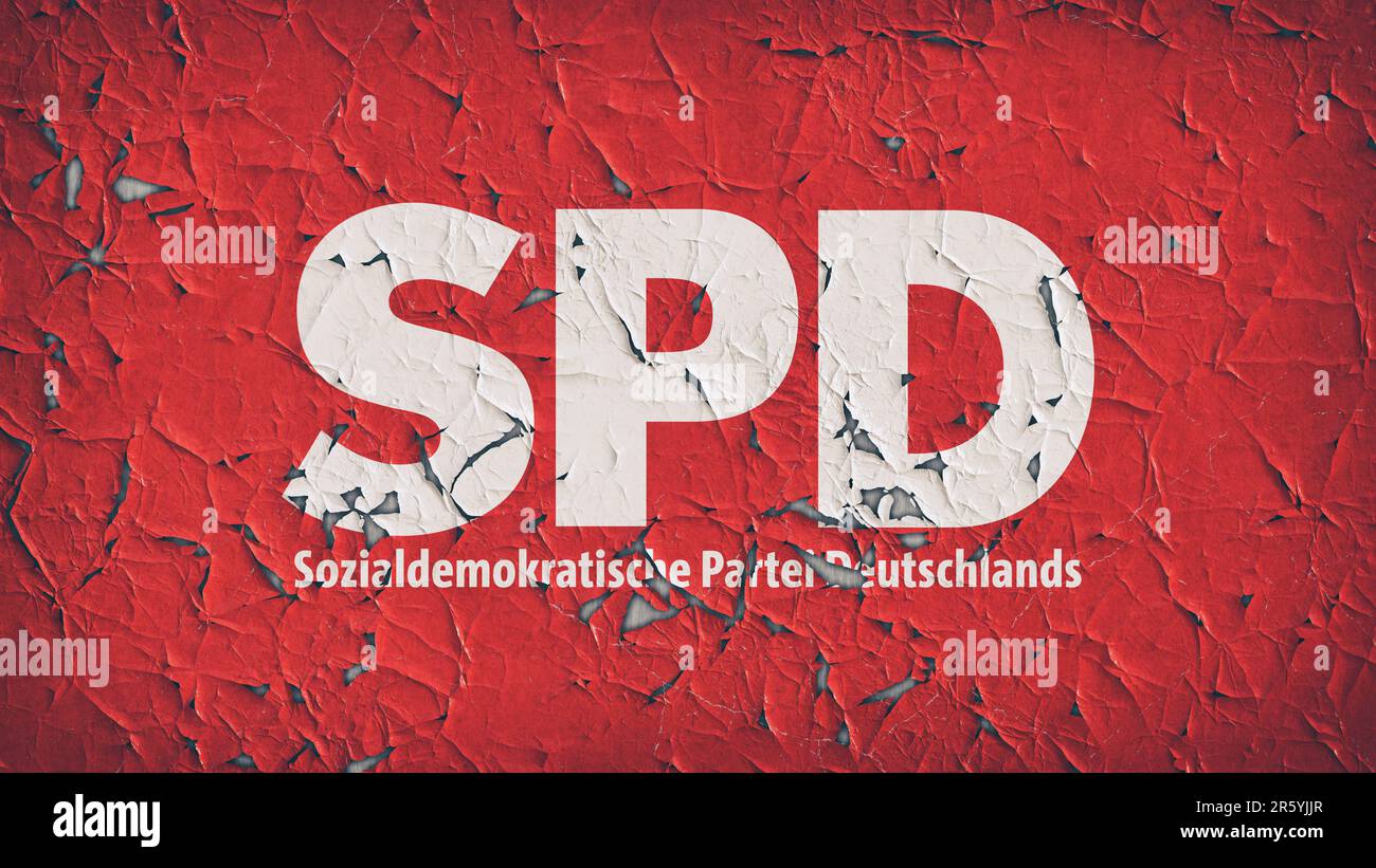 SPD Sozialdemokratische Partei Deutschlands (Social Democratic Party of Germany) - The German Social Democracy in decline Stock Photo